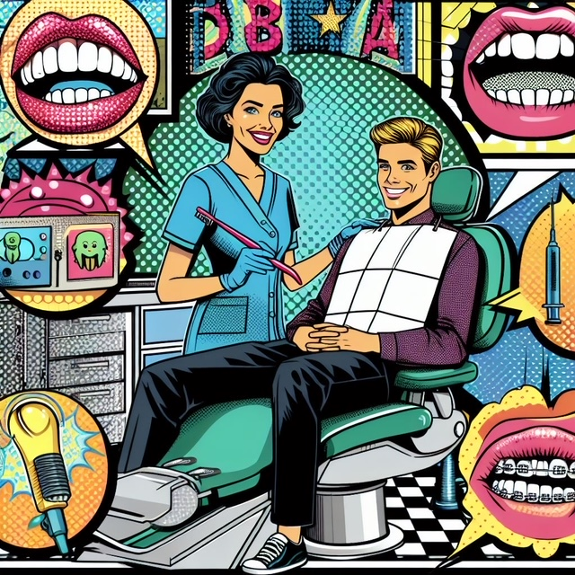 pop art image of an orthodontist in shawnessy calgary