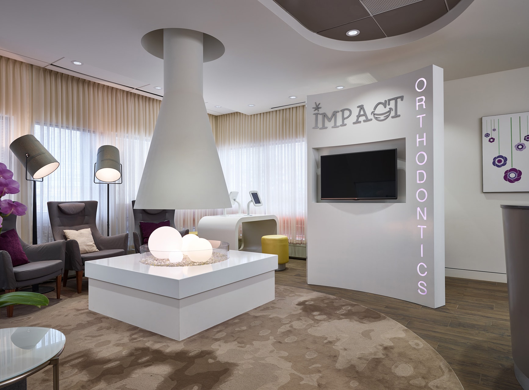 Impact Orthodontics' waiting space where you can get a beautiful smile