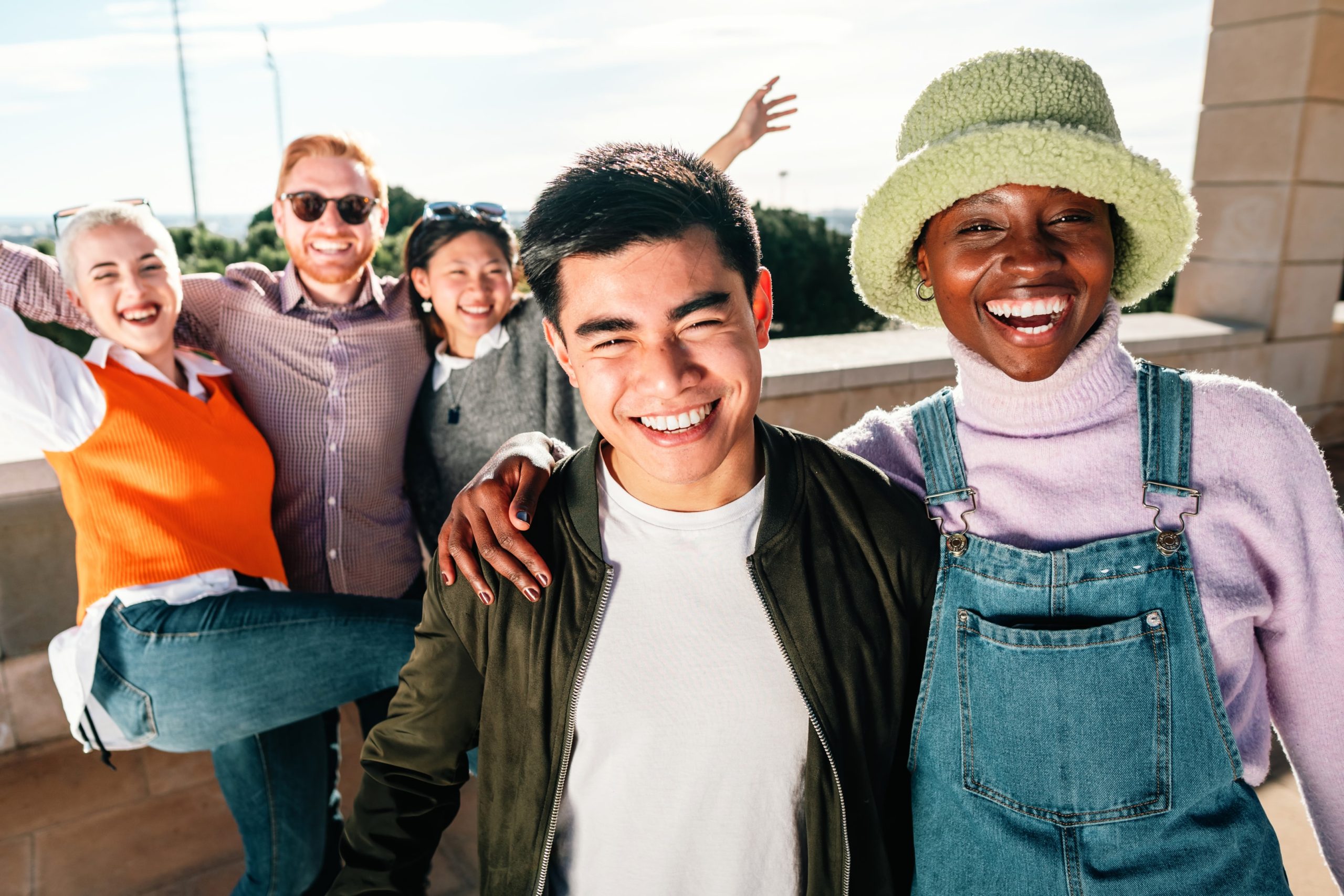 group of people smiling 