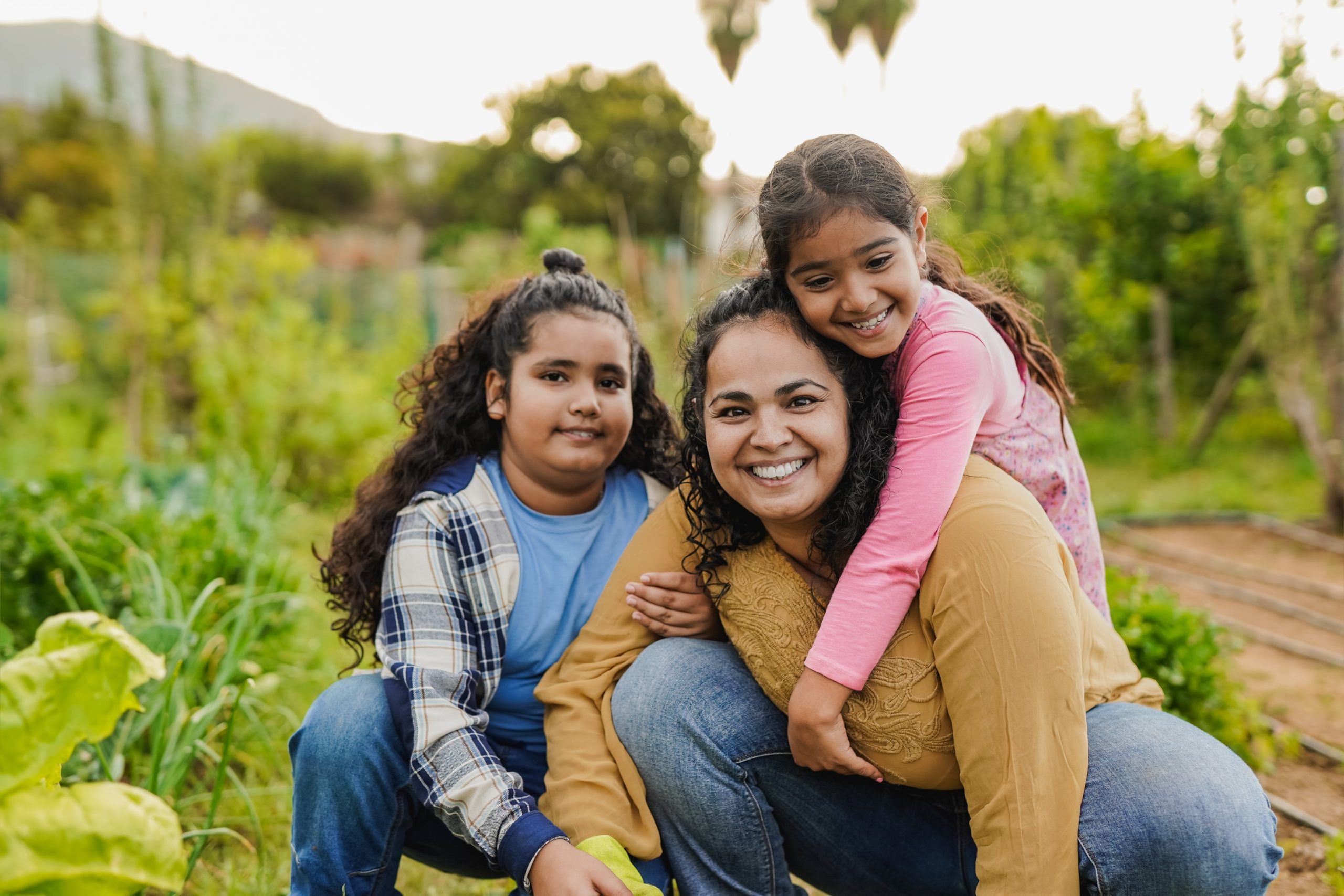 family smiling together