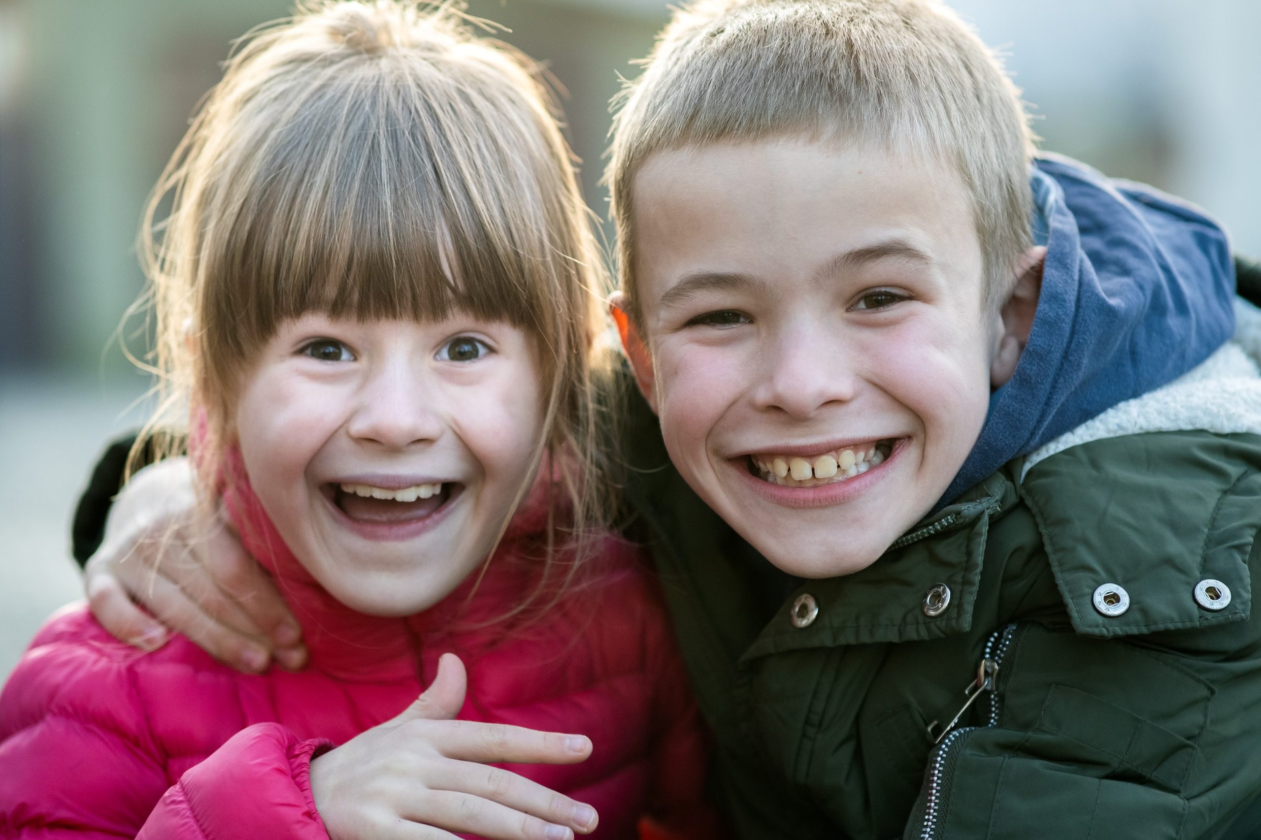 2 Kids after their initial consultation for braces.