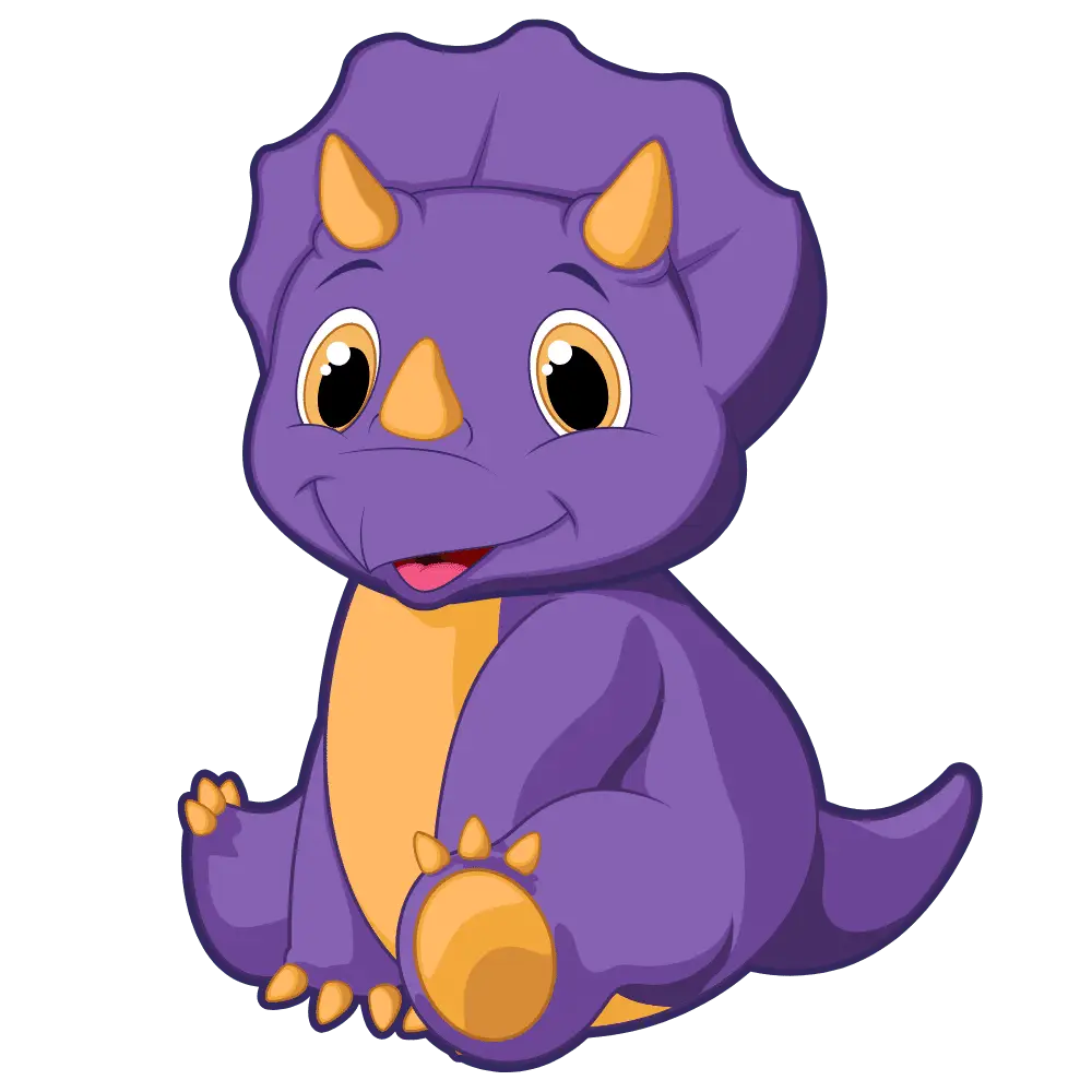 Impact dino sitting and smiling