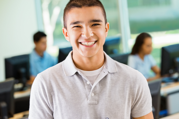 teen boy smiling ready to start his invisalign journey