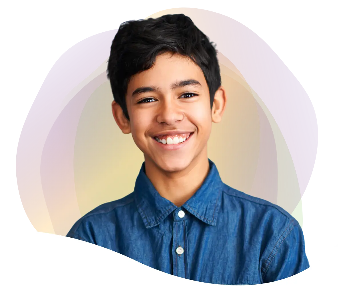smiling teen boy ready to start his clear aligner invisalign journey