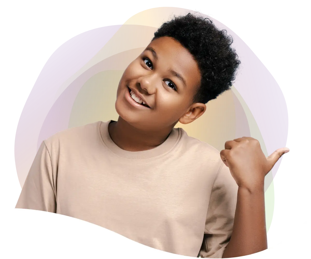 happy boy smiling with a thumbs up for interest free orthodontic payments
