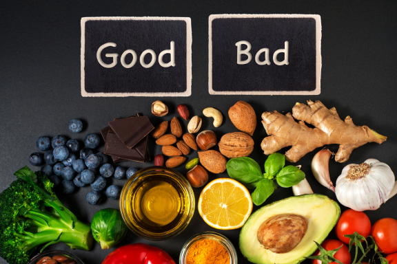 Good and bad food choices with braces