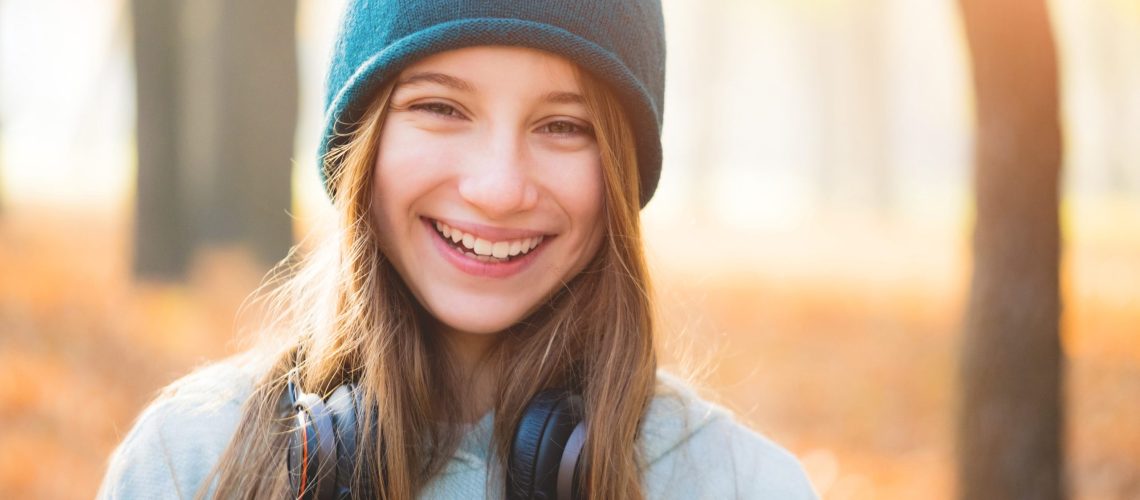 Kid smiling after orthodontic treatment