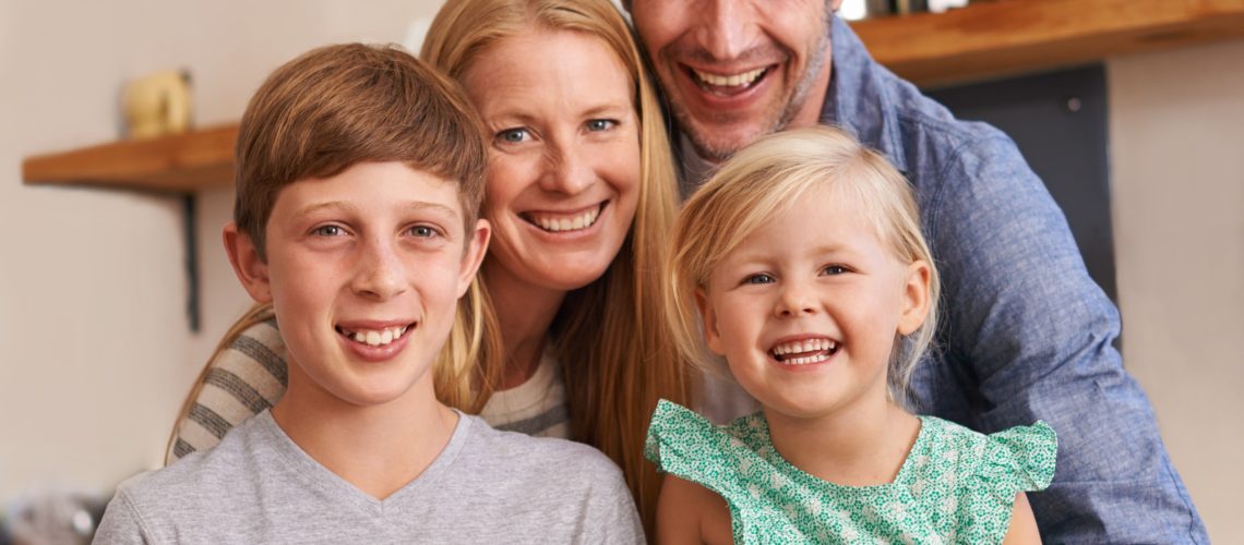 Family with kids in Invisalign treatment